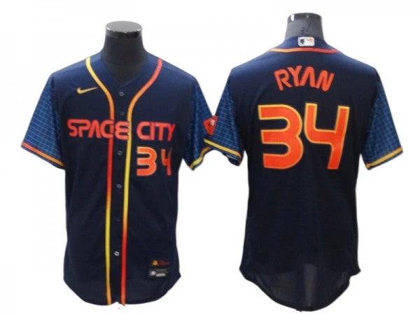 Houston Astros #34 Nolan Ryan Navy 2022 City Connect Flex Base Jersey by My Store