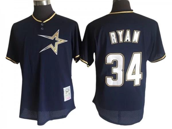 Houston Astros #34 Nolan Ryan Navy Cooperstown Mesh Batting Practice Jersey by My Store
