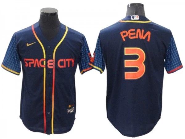 Houston Astros #3 Jeremy Peña Navy 2022 City Connect Cool Base Jersey by My Store