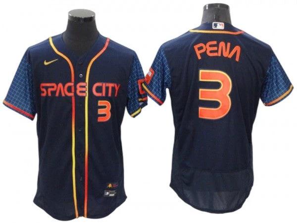 Houston Astros #3 Jeremy Peña Navy 2022 City Connect Flex Base Jersey by My Store
