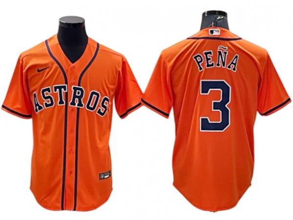 Houston Astros #3 Jeremy Pena Orange Alternate Cool Base Jersey by My Store
