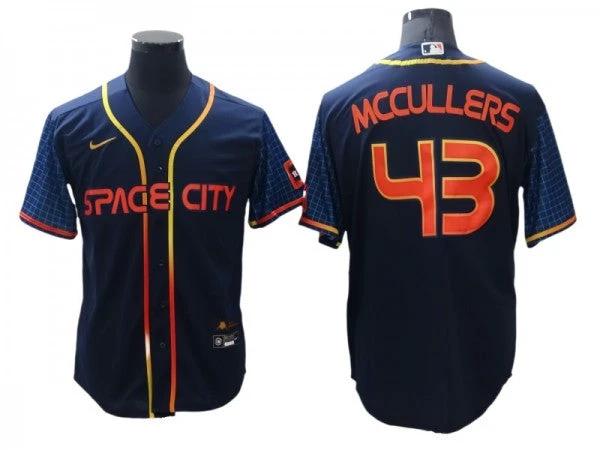 Houston Astros #43 Lance McCullers Jr. Navy 2022 City Connect Cool Base Jersey(NO Number) by My Store