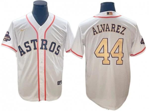 Houston Astros #44 Yordan Álvarez White 2023 Gold Collection Jersey by My Store