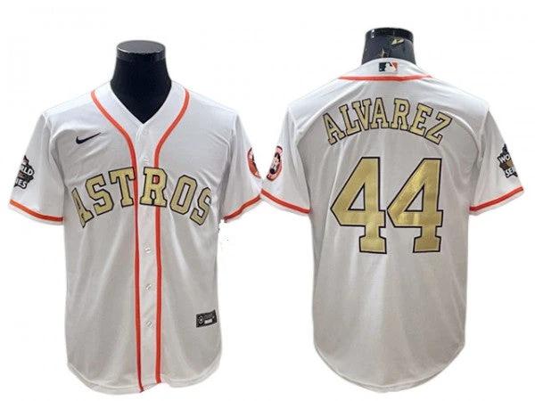 Houston Astros #44 Yordan Álvarez White Gold Program Cool Base Jersey by My Store