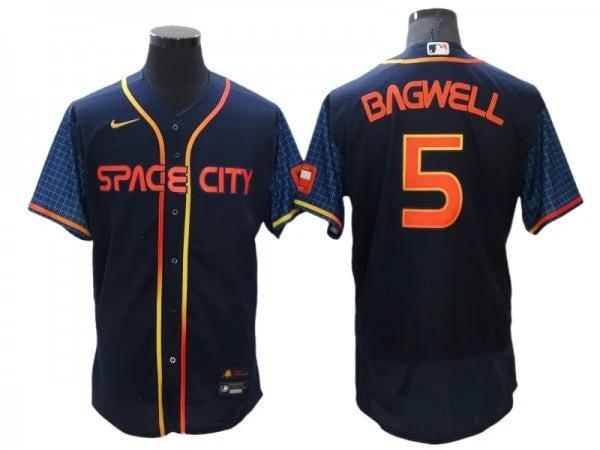 Houston Astros #5 Jeff Bagwell Navy 2022 City Connect Flex Base Jersey by My Store