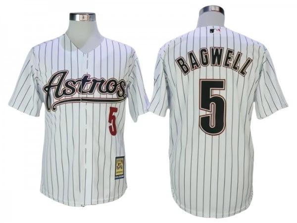 Houston Astros #5 Jeff Bagwell White Pinstripe Cooperstown Collection Jersey by My Store