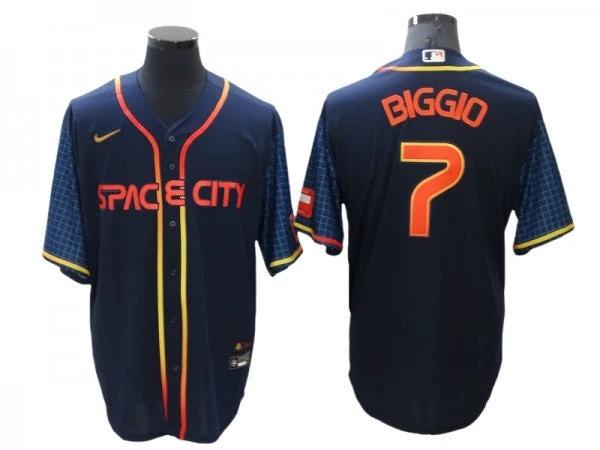 Houston Astros #7 Craig Biggio Navy 2022 City Connect Cool Base Jersey by My Store