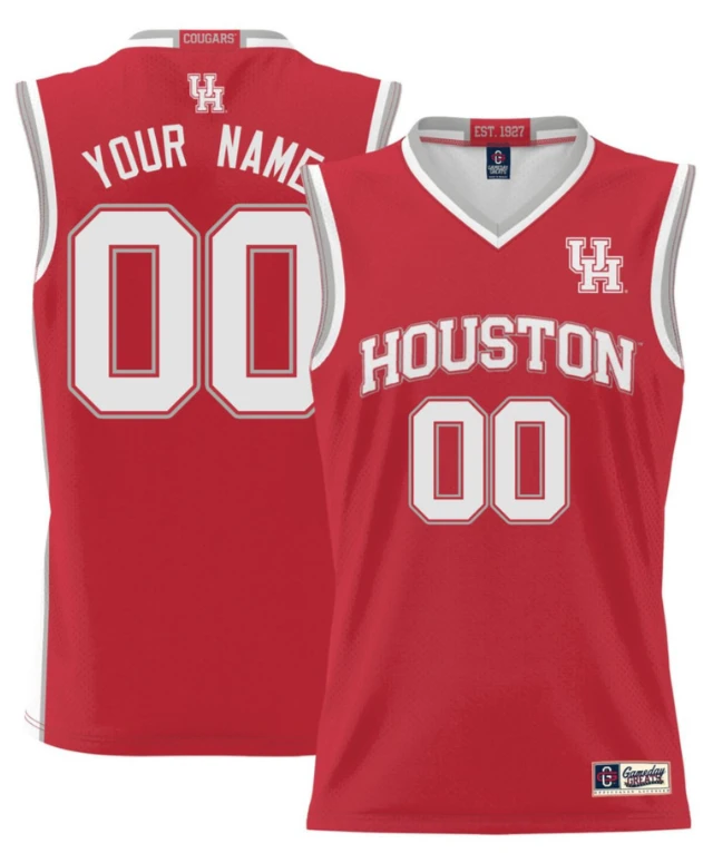 Houston Cougars Basketball Custom Red Jersey - All Stitched by My store basketball