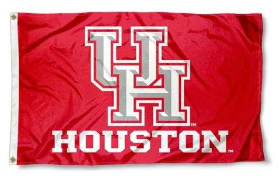 Houston Cougars Hand Flag 3X5ft Banner Polyester with 2 Brass Grommets by flagsjustdoit