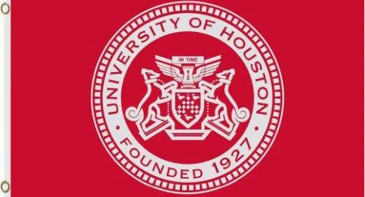 Houston Cougars Team Flag 3X5ft Banner Polyester with 2 Brass Grommets by flagsjustdoit