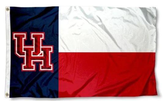 Houston Cougars USA Flag 3X5ft Banner Polyester with 2 Brass Grommets by flagsjustdoit
