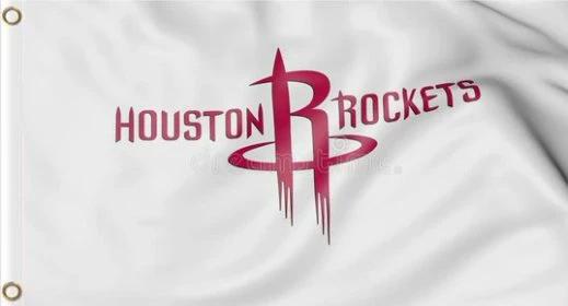 Houston Rockets White Basketball US Sport Flag 3X5Ft Polyester Banner USA Digital Print by flagsjustdoit