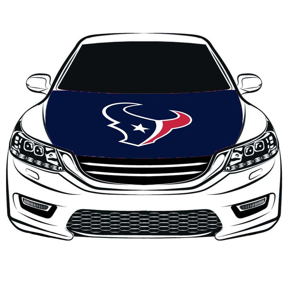 NFL Houston Texans Car Hood Cover Flag ,Engine Banner Flag of Houston Texans,3.3X5ft/6X7FT, 100% Polyester Elastic Fabrics Can be Washed Suitable for large SUV and Pickup Trucks by flagsshop