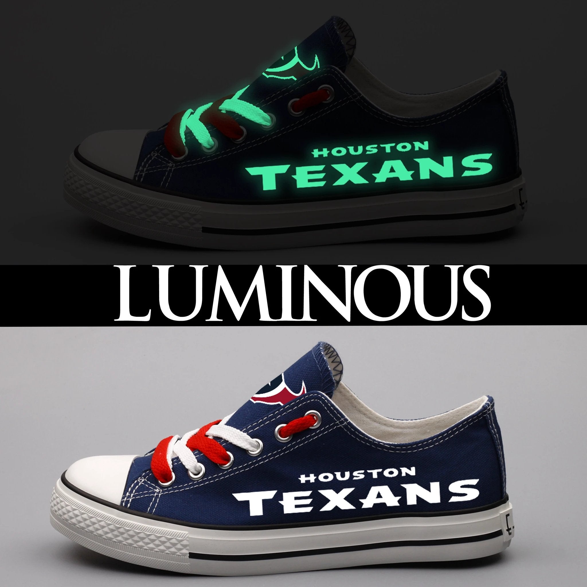 Houston Texans Low Top Canvas Sport Sneakers Shoes For Men Women Fans by Crocs