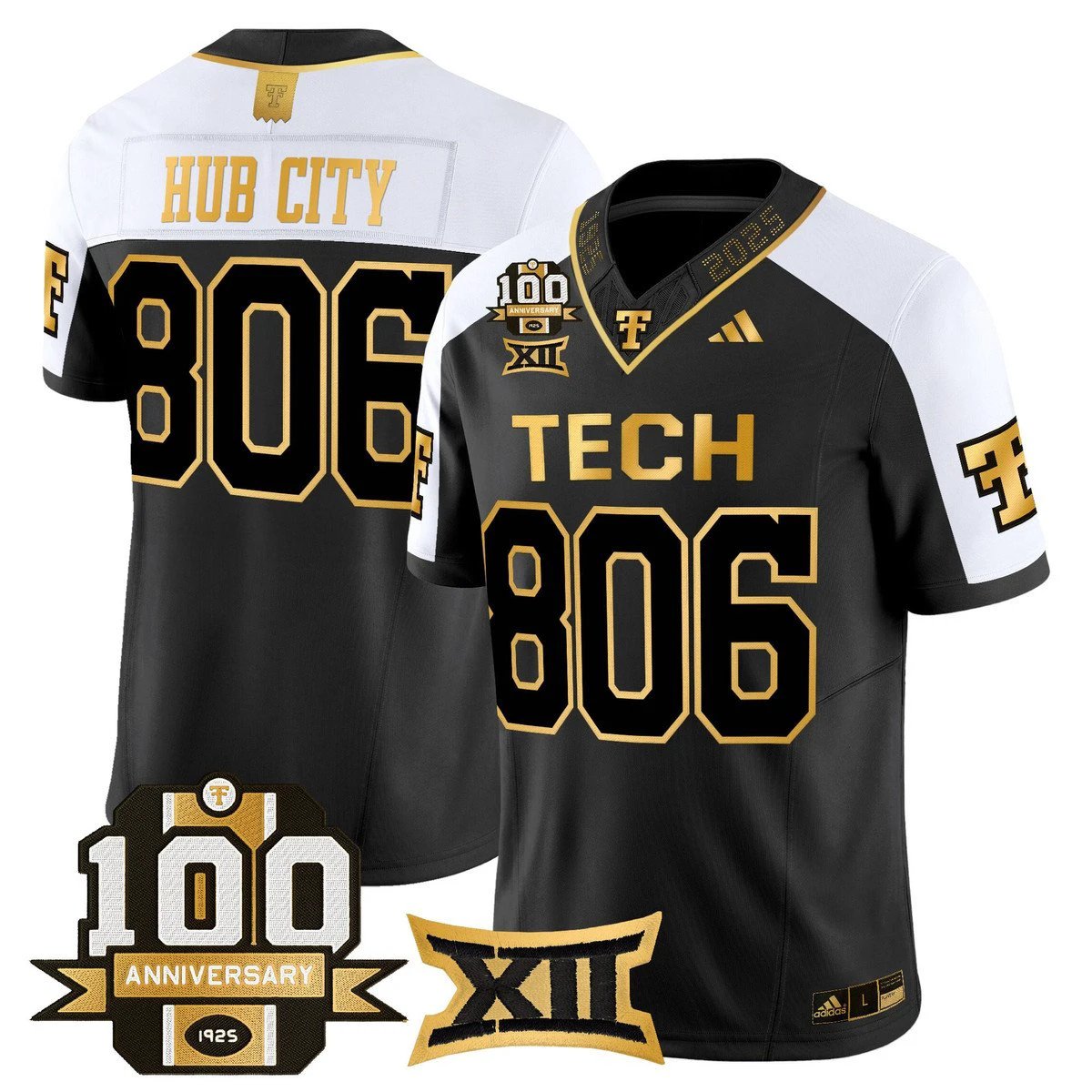 Hub City Jersey #806 Texas Tech 2025 100th Anniversary Stitched Alternate by My Store NCAA Football Jerseys