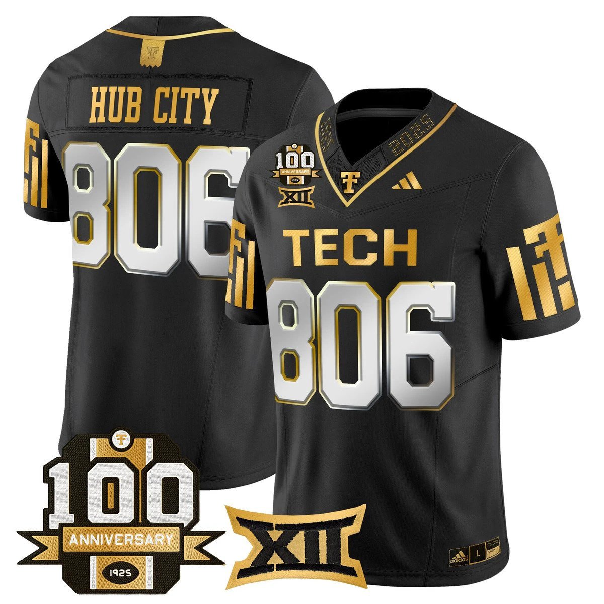 Hub City Jersey #806 Texas Tech 2025 100th Anniversary Stitched by My Store NCAA Football Jerseys