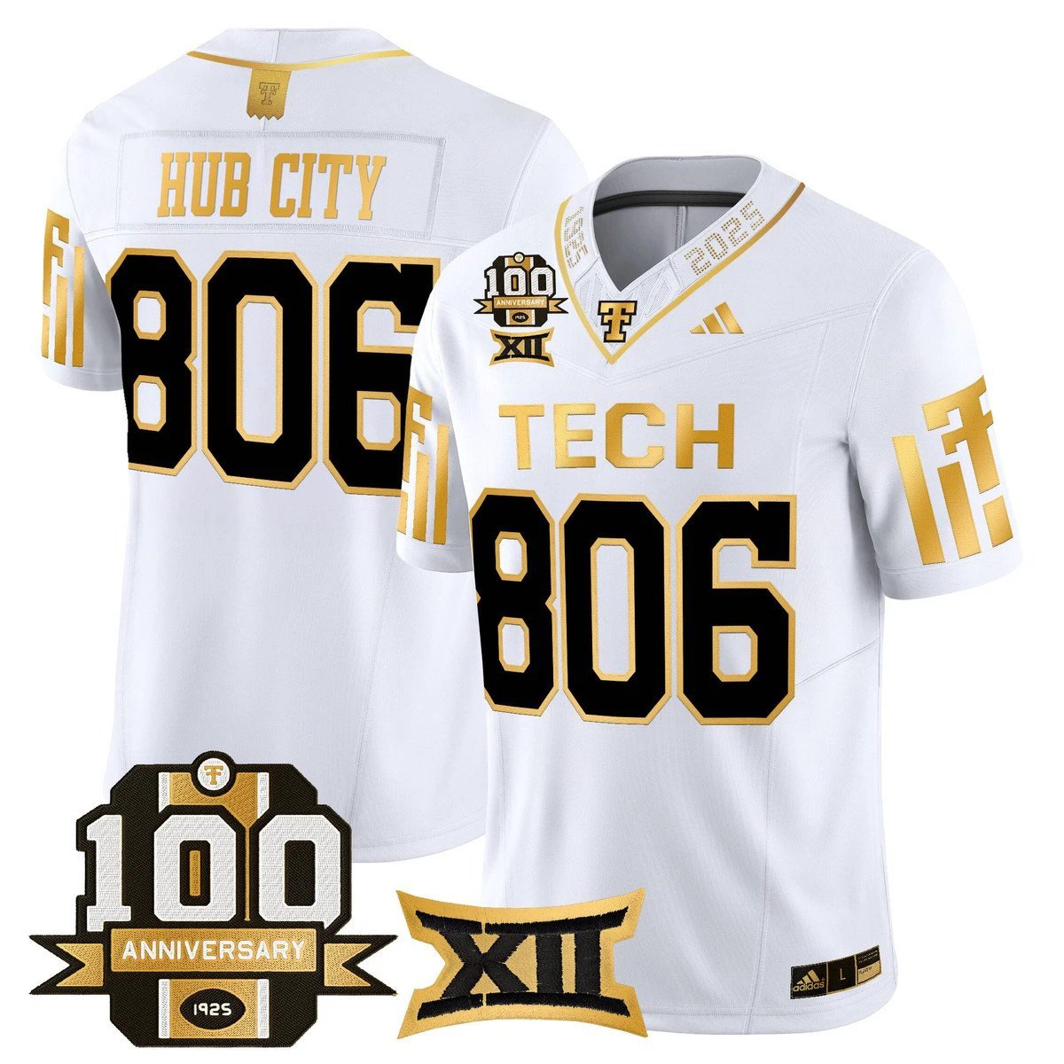 Hub City Jersey #806 Texas Tech 2025 100th Anniversary Stitched by My Store NCAA Football Jerseys