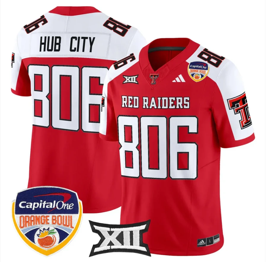 Hub City Jersey #806 Texas Tech 2025 Orange Bowl Patch V2 Stitched by My Store NCAA Football Jerseys