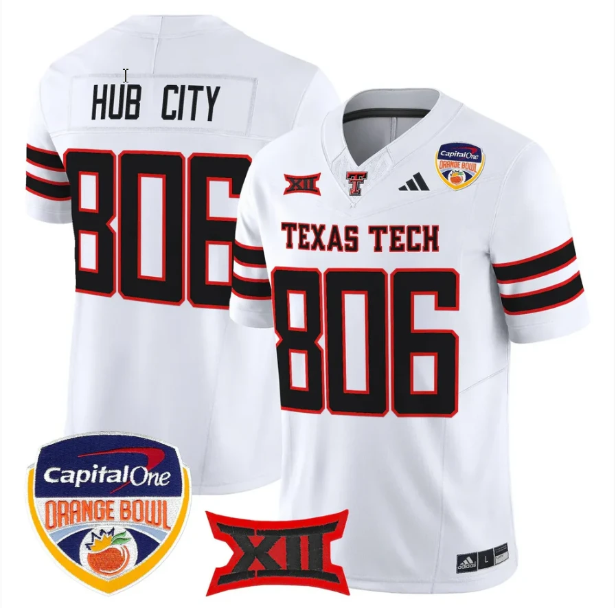Hub City Jersey #806 Texas Tech 2025 Orange Bowl Patch V2 Stitched by My Store NCAA Football Jerseys