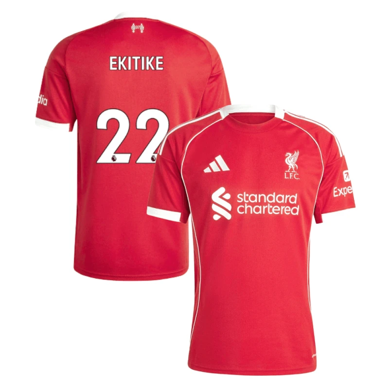 Hugo Ekitike 22 Liverpool 2025-26 Home Match Jersey – Red by Soccer Jersey