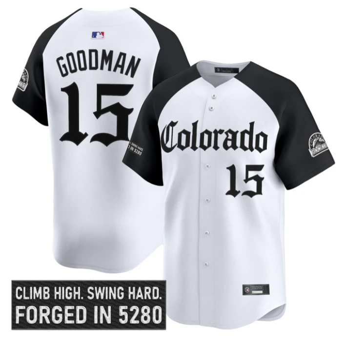 Hunter Goodman Jersey #15 Colorado Rockies Gothic Mile High Shadows Edition by My Store