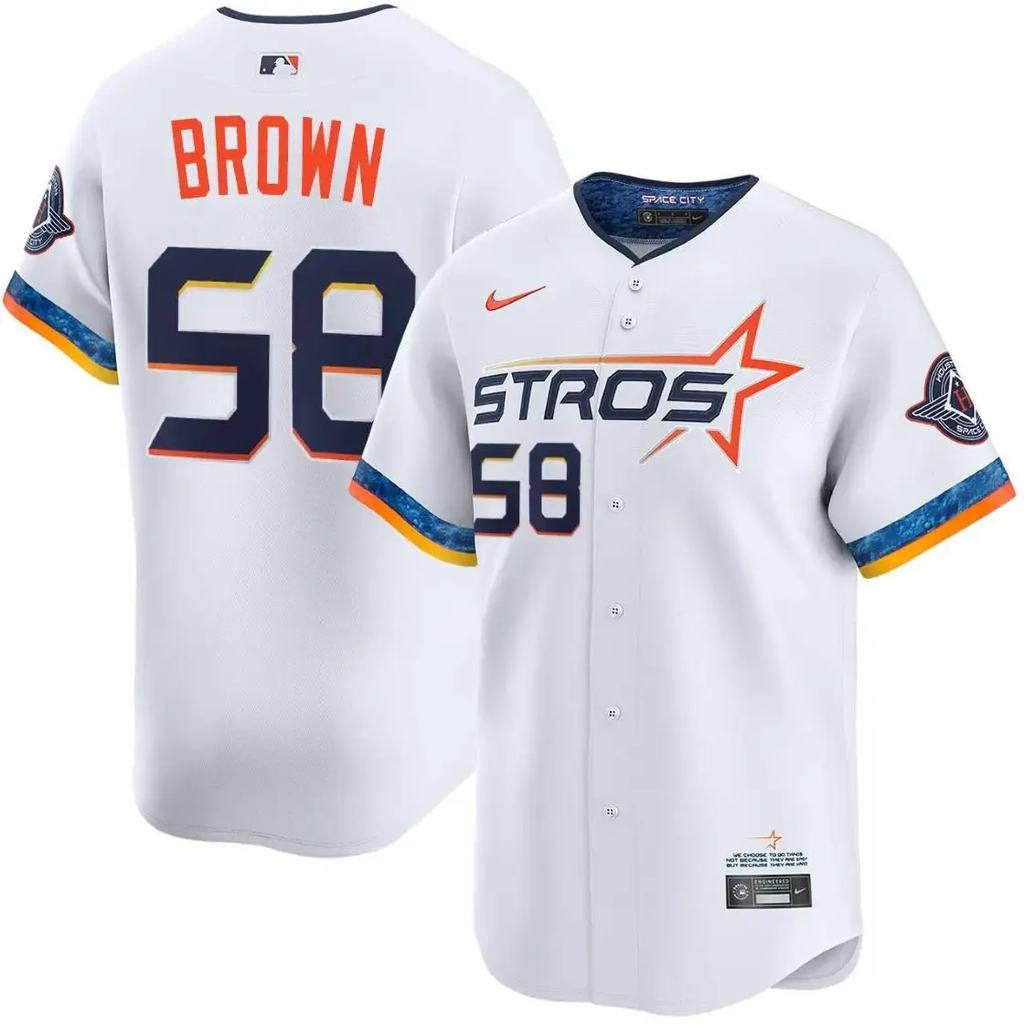 Hunter Brown Jersey #58 Astros Vapor Premier Limited Stitched by My Store