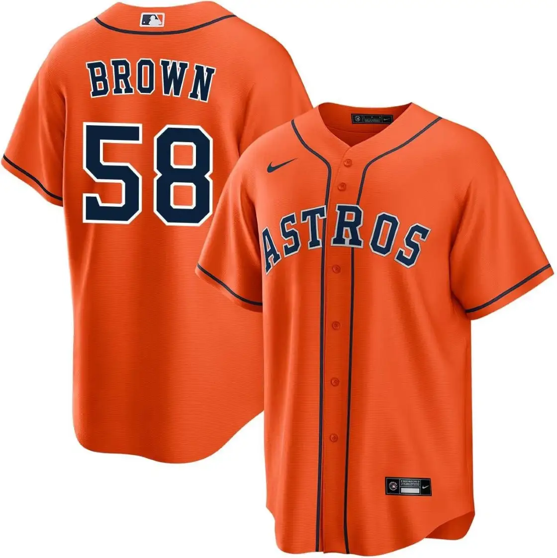 Hunter Brown Jersey #58 Astros Vapor Premier Limited Stitched by My Store