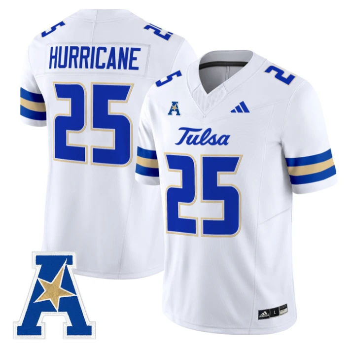 Hurricane Jersey #25 Tulsa Golden Hurricane 2025 Vapor Limited Stitched White by My Store NCAA Football Jerseys