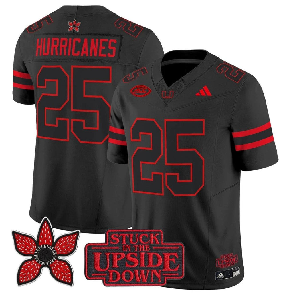 Hurricanes Jersey #25 Miami Hurricanes Stranger Things Edition Vapor Stitched by My Store NCAA Football Jerseys