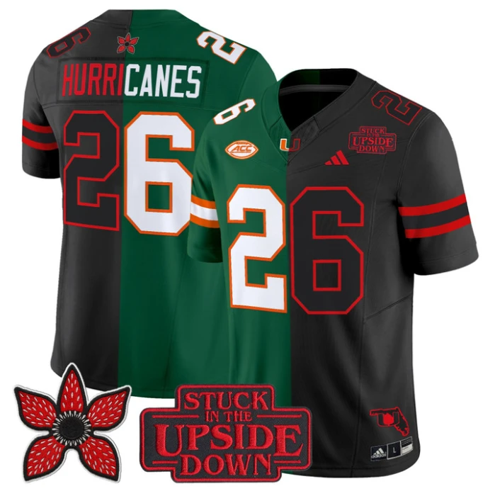Hurricanes Jersey #26 Miami Hurricanes Upside Down Edition Stitched by My Store NCAA Football Jerseys