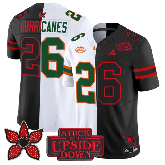 Hurricanes Jersey #26 Miami Hurricanes Upside Down Edition Stitched by My Store NCAA Football Jerseys