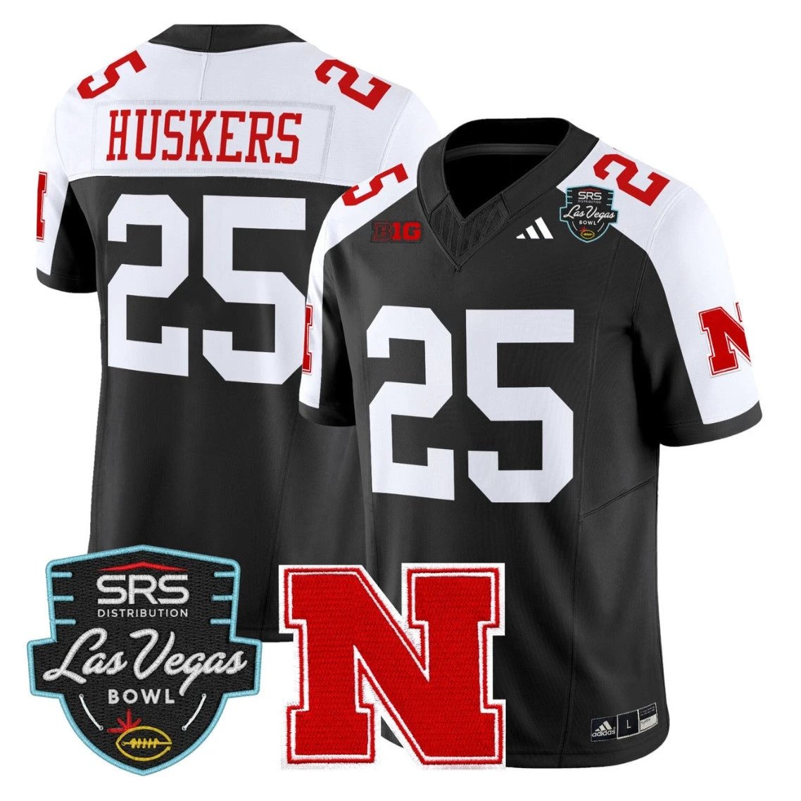 Huskers Jersey #25 Nebraska Cornhuskers 2025 Las Vegas Bowl Stitched by My Store NCAA Football Jerseys