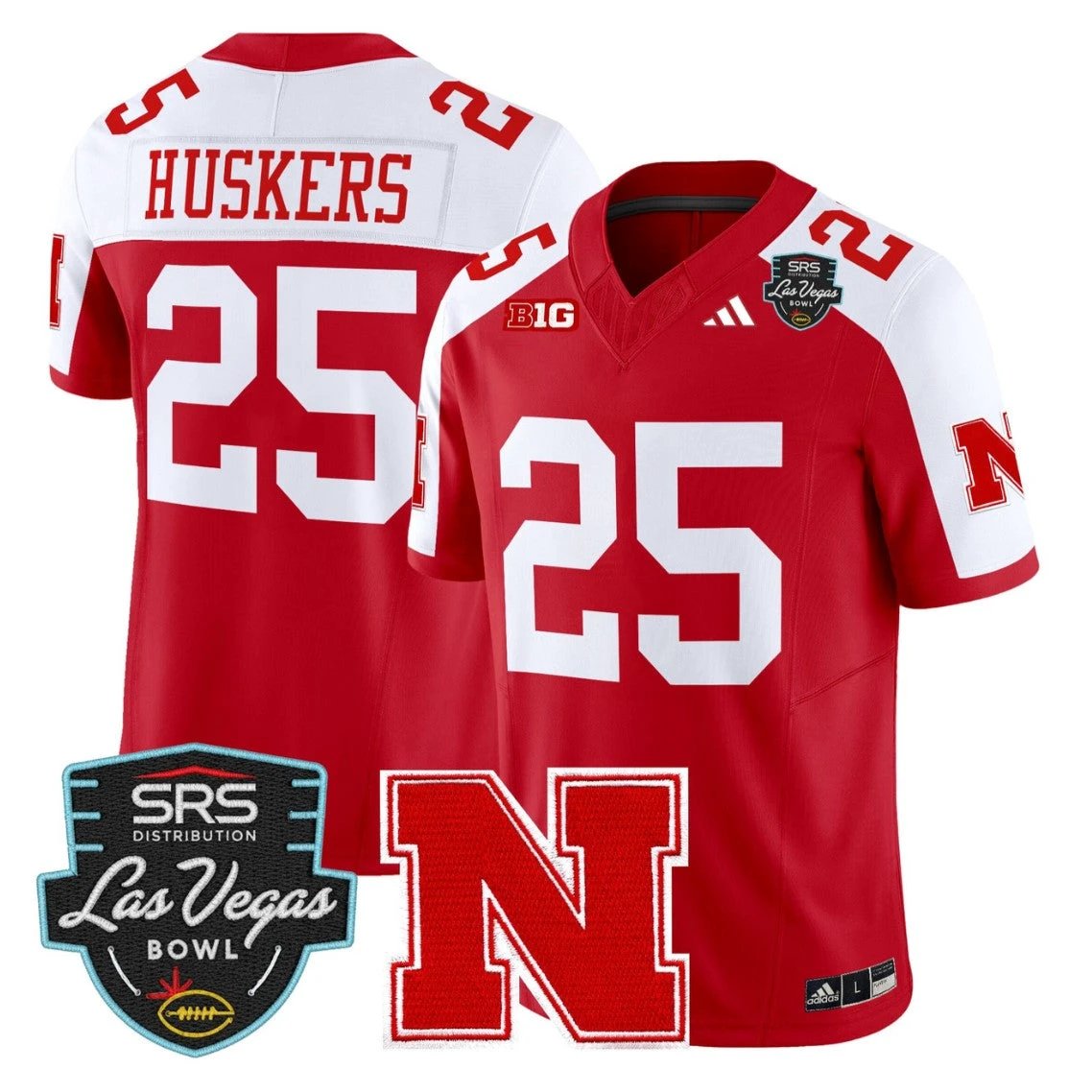 Huskers Jersey #25 Nebraska Cornhuskers 2025 Las Vegas Bowl Stitched by My Store NCAA Football Jerseys