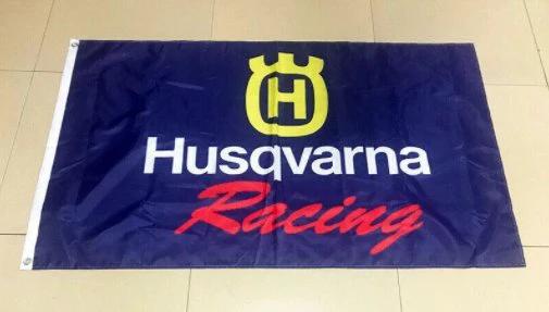 Husqvarna Motorcycles Racing Blue Flag 3X5 Ft Polyester Banner USA 90x150cm by flagsjustdoit