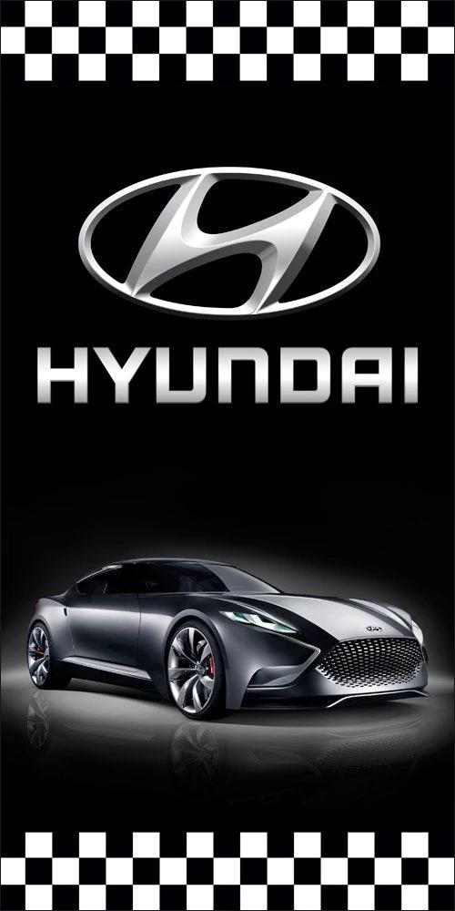 Hyundai Car Racing Black Flag Vertical 3X5 Ft Polyester Banner USA 90x150cm by flagsjustdoit