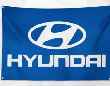 Hyundai Car Racing Flag 3X5 Ft Polyester Banner USA 90x150cm by flagsjustdoit