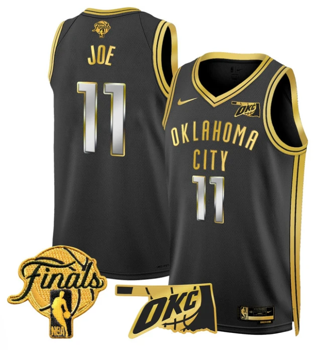 Isaiah Joe Jersey # 11 Oklahoma City Thunder 2025 Finals Swingman Stitched Black Gold by My store basketball