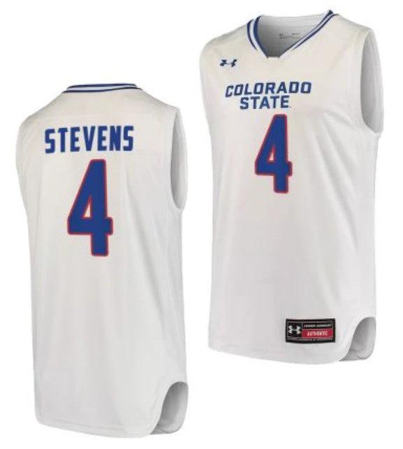 Isaiah Stevens Jersey #4 Colorado State Rams College Basketball White by My store basketball