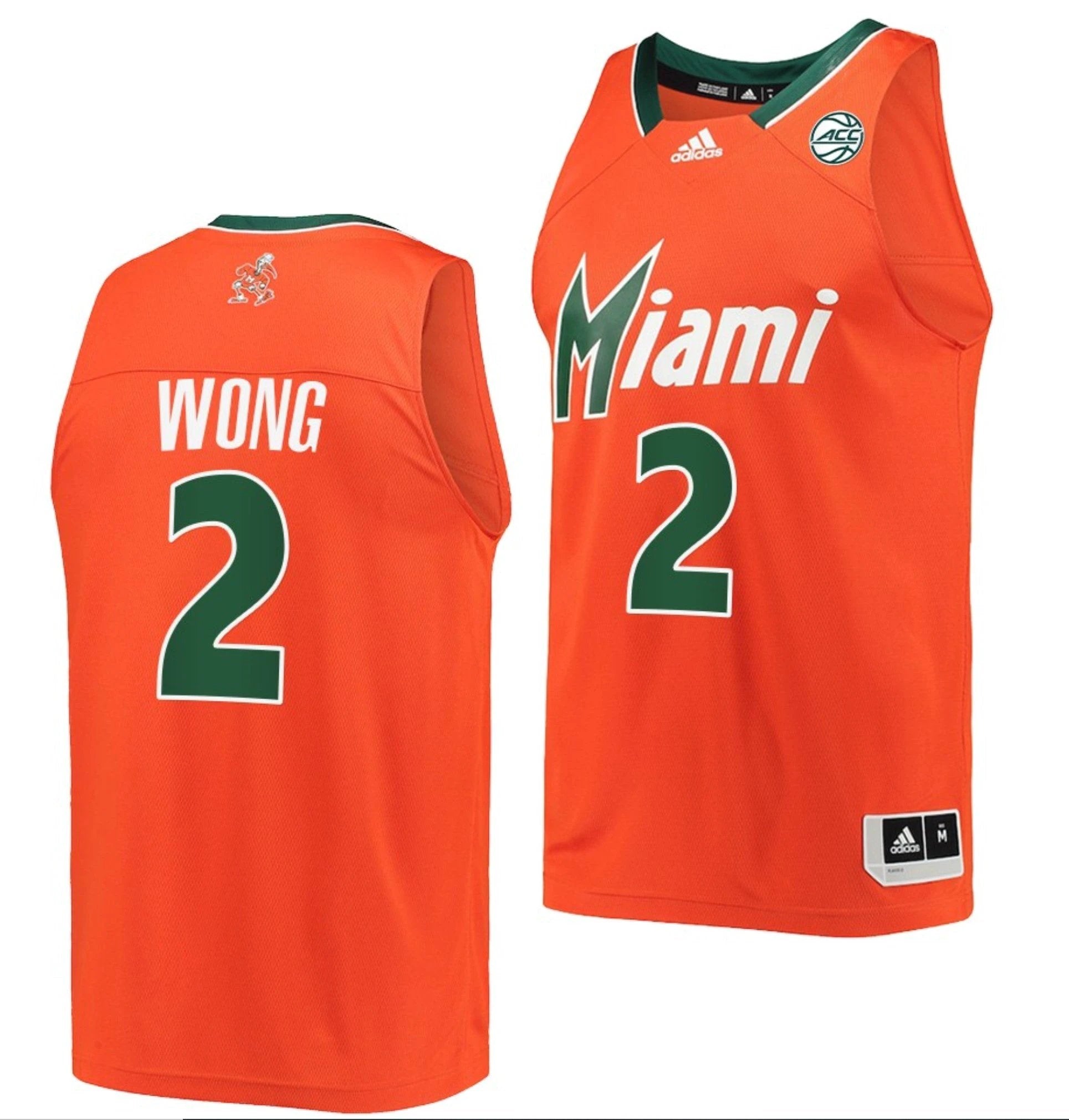 Isaiah Wong Jersey Miami Hurricanes College Basketball Reverse Retro Orange #2 by My store basketball