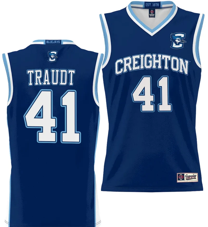 Isaac Traudt Jersey #41 Creighton Bluejays College NIL Basketball Lightweight Blue by My store basketball
