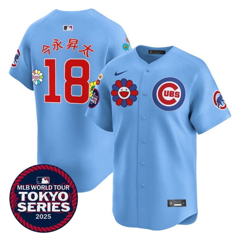 Imanaga Shota (Kanji) Jersey #18 Chicago Cubs Tokyo Series 2025 Vapor Limited Stitched Blue by My Store