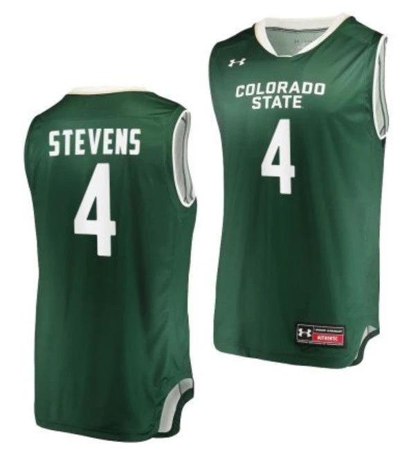 Isaiah Stevens Jersey #4 Colorado State Rams College Basketball Green by My store basketball