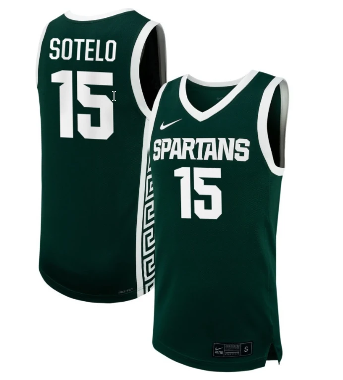 Ines Sotelo Jersey #15 Michigan State Spartans NIL Basketball Green by My store basketball