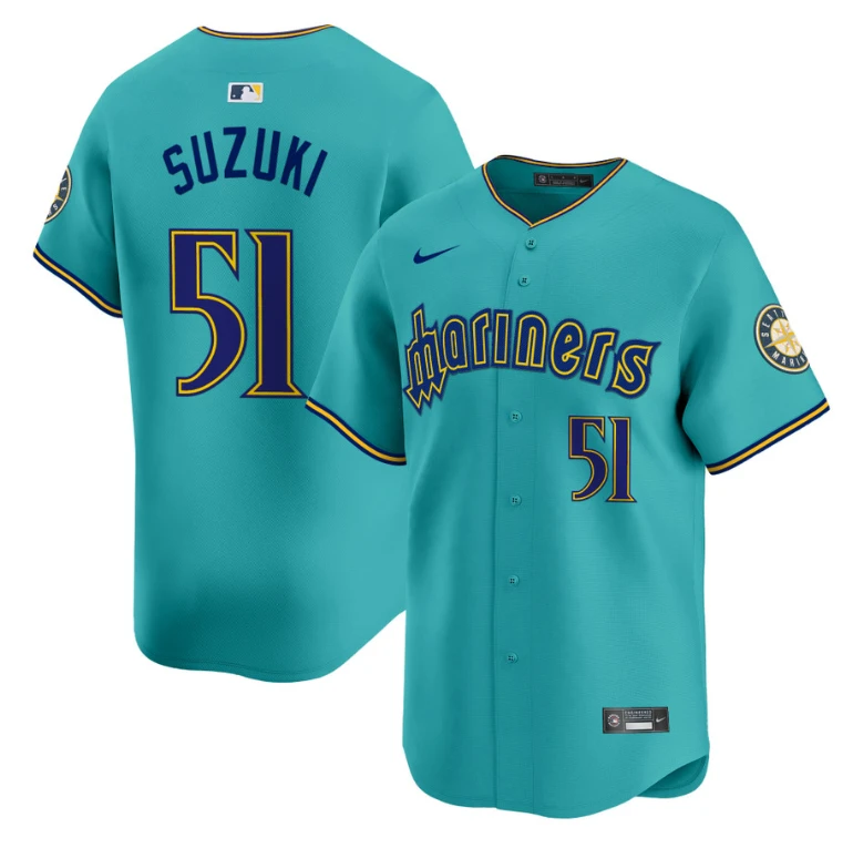 Ichiro Suzuki Jersey #51 Seattle Mariners 2025 Vapor Premier Limited Stitched Aqua by My Store