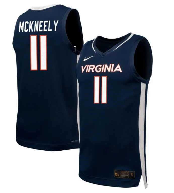 Isaac McKneely Jersey #11 Virginia Cavaliers NIL Basketball Navy by My store basketball
