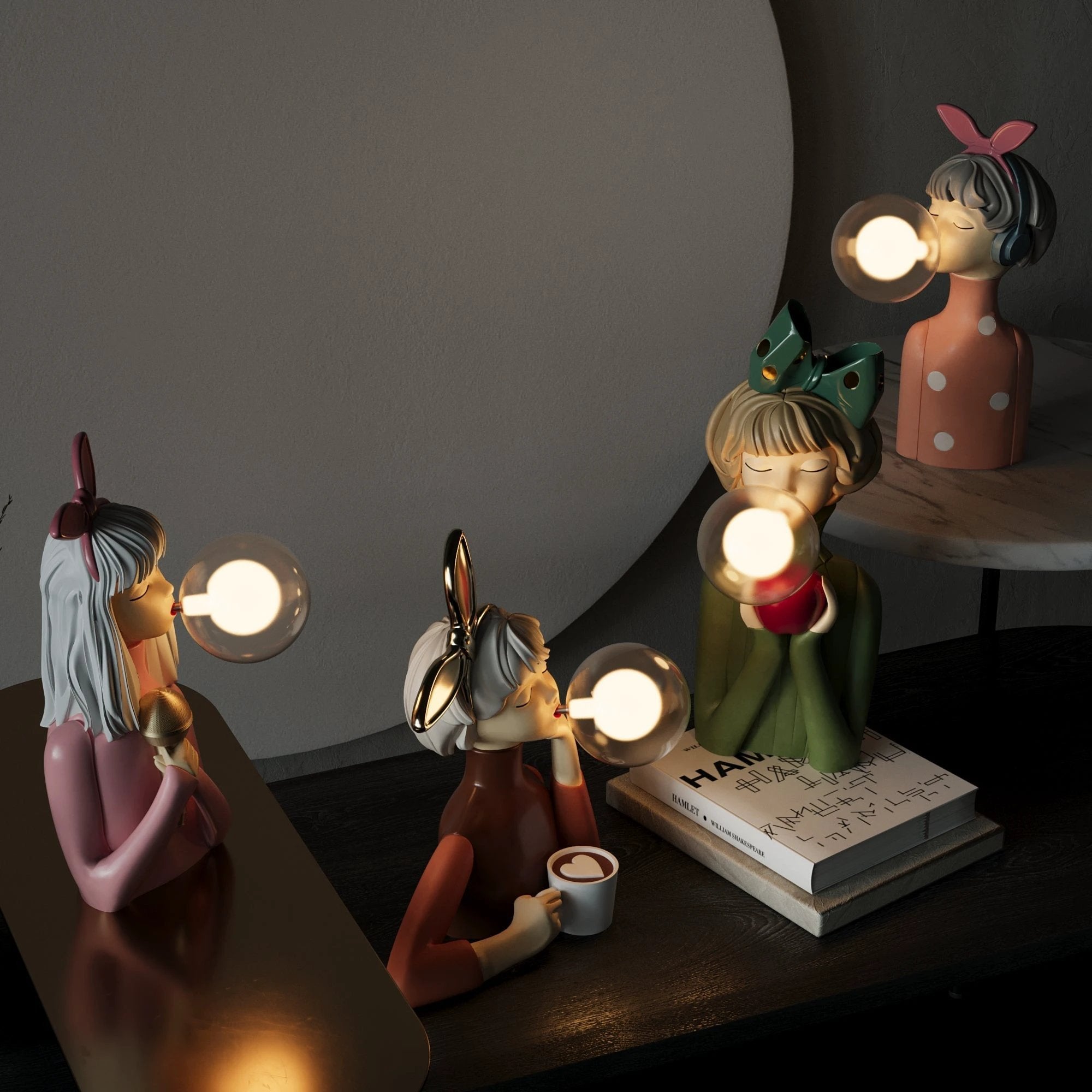 Sisterly Creations | Table lamp Bowlift by Bowlift