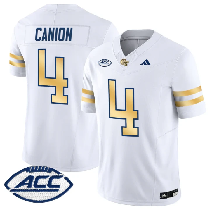 Isiah Canion Jersey #4 Georgia Tech Yellow Jackets 2025 Stitched by My Store NCAA Football Jerseys