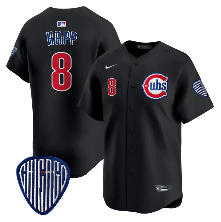 Ian Happ Jersey #8 Chicago Cubs Blue Alternate Vapor Premier Limited Stitched Black by My Store