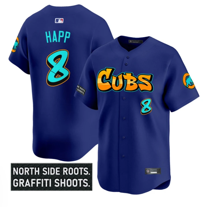 Ian Happ Jersey #8 Chicago Cubs Graffiti North Side Edition Stitched Royal by My Store