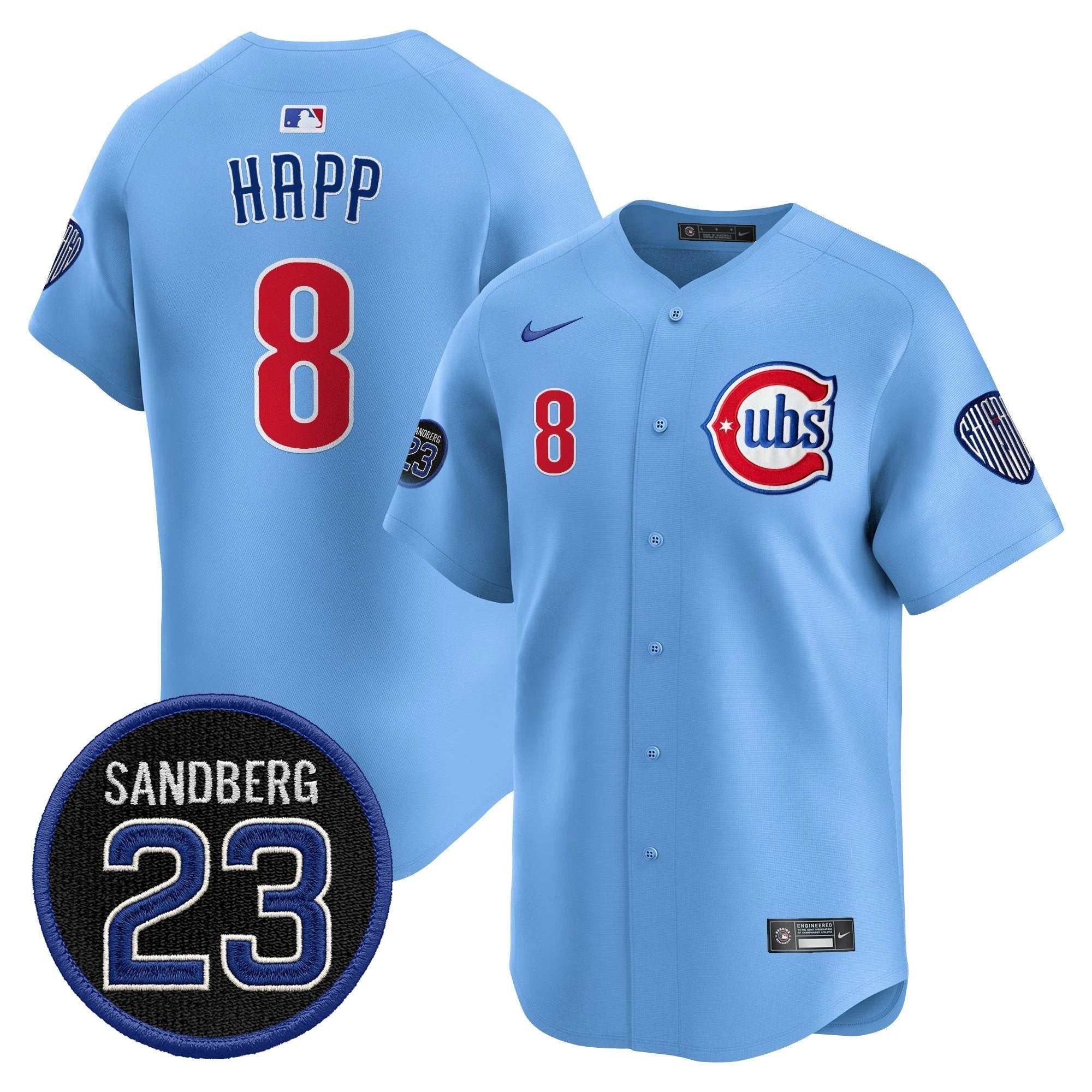 Ian Happ Jersey #8 Chicago Cubs Ryne Sandberg Tribute Stitched Blue by My Store